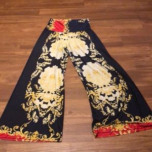 Printed Wideleg Pants